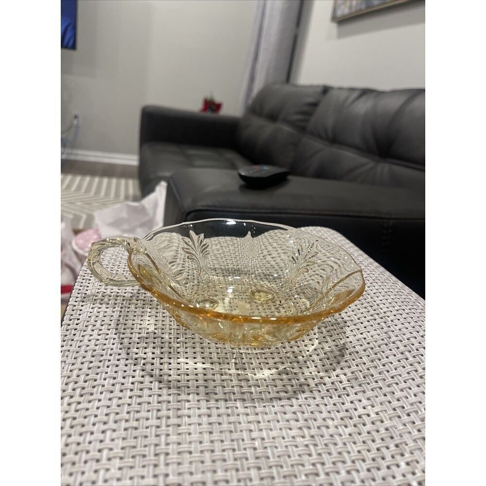 Vintage Fostoria One Handled Nappy Bowl‎ Baroque Shape